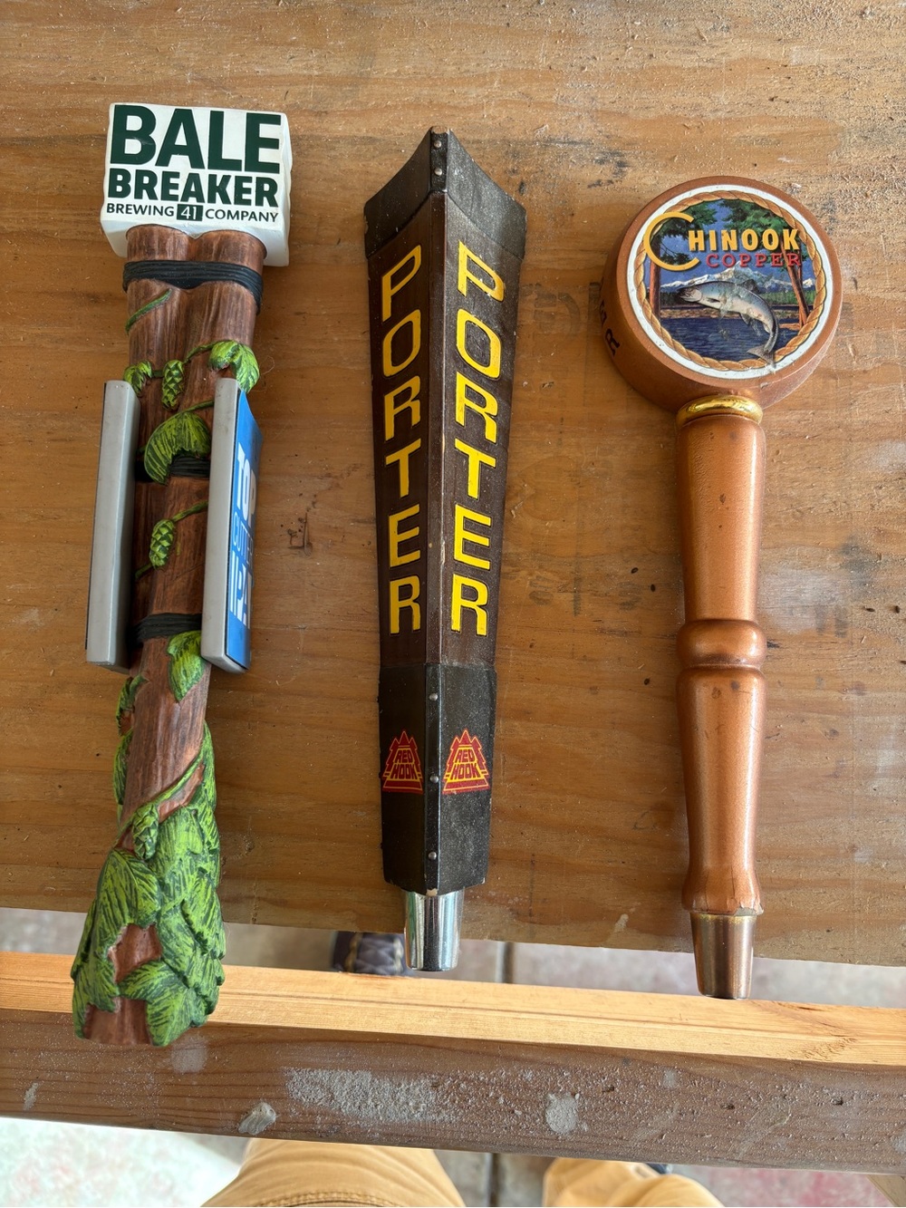 Copper Tap Handle - Green and Brown
